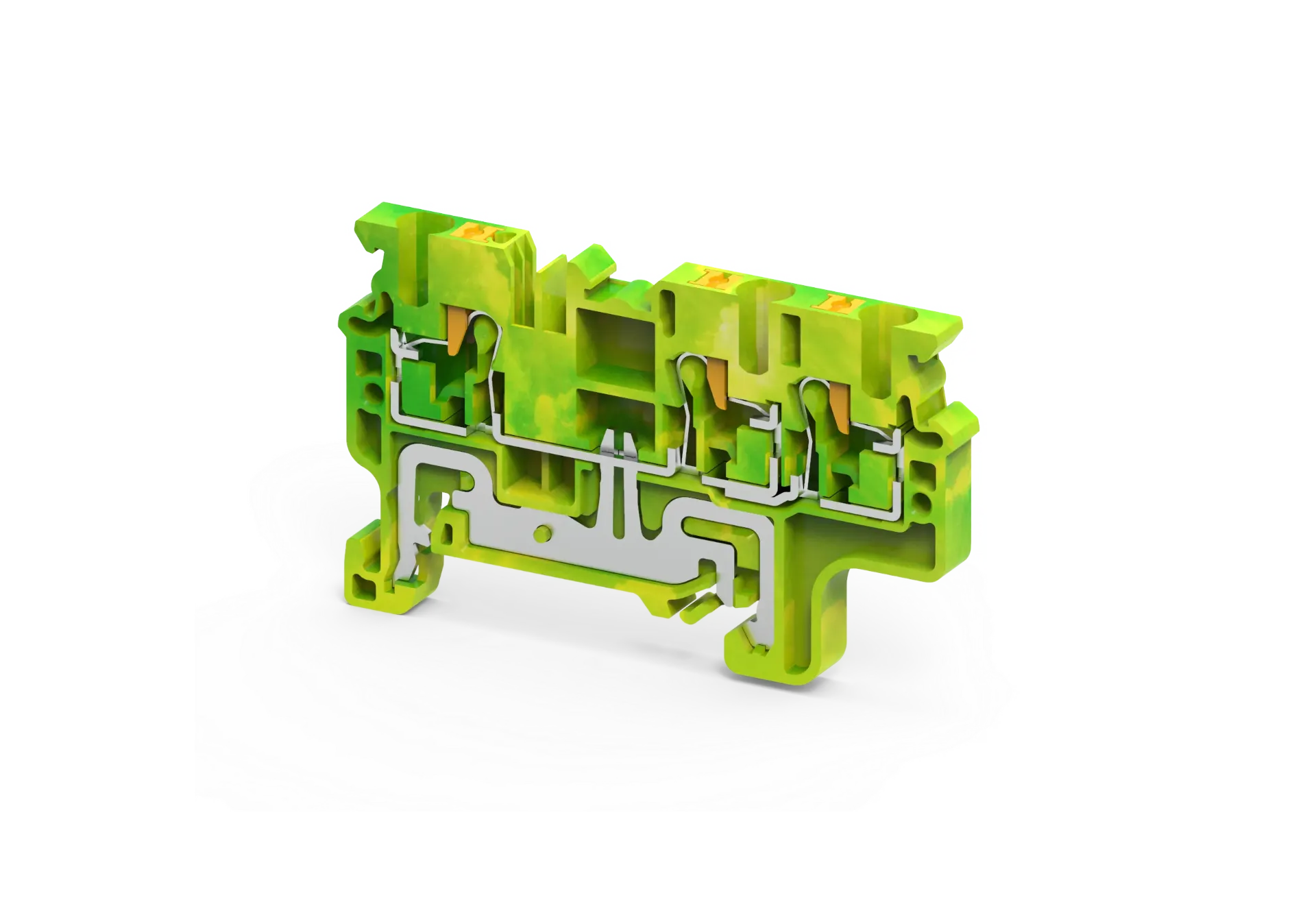 CPG2.5/3 - 2.5 mm² Push-In Multiple Connection Ground Terminal Block with 3 connection points.