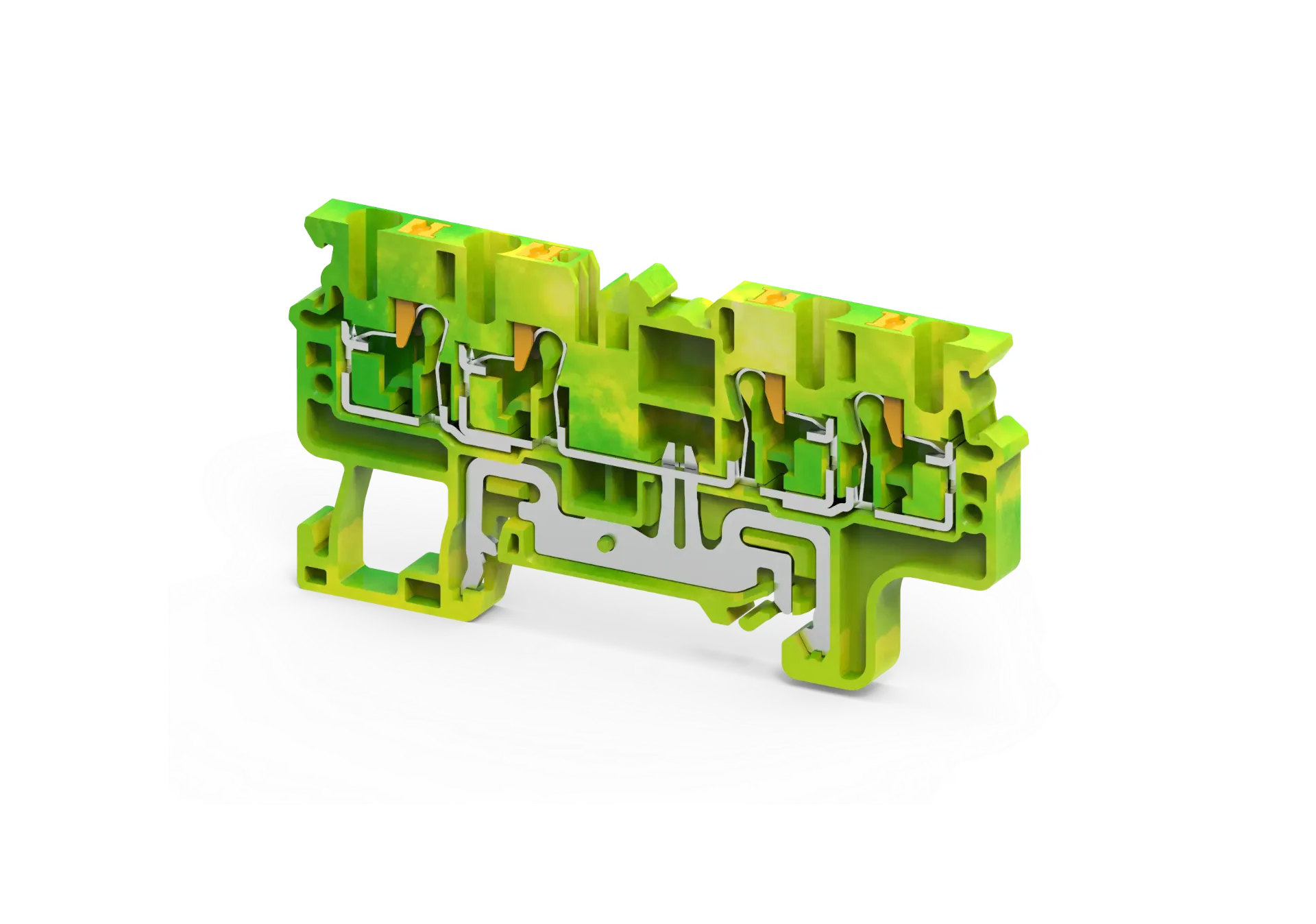 [CPG2.5/4] CPG2.5/4- 2.5 mm² Push-In Multiple Connection Ground Terminal Block with 4 connection points.