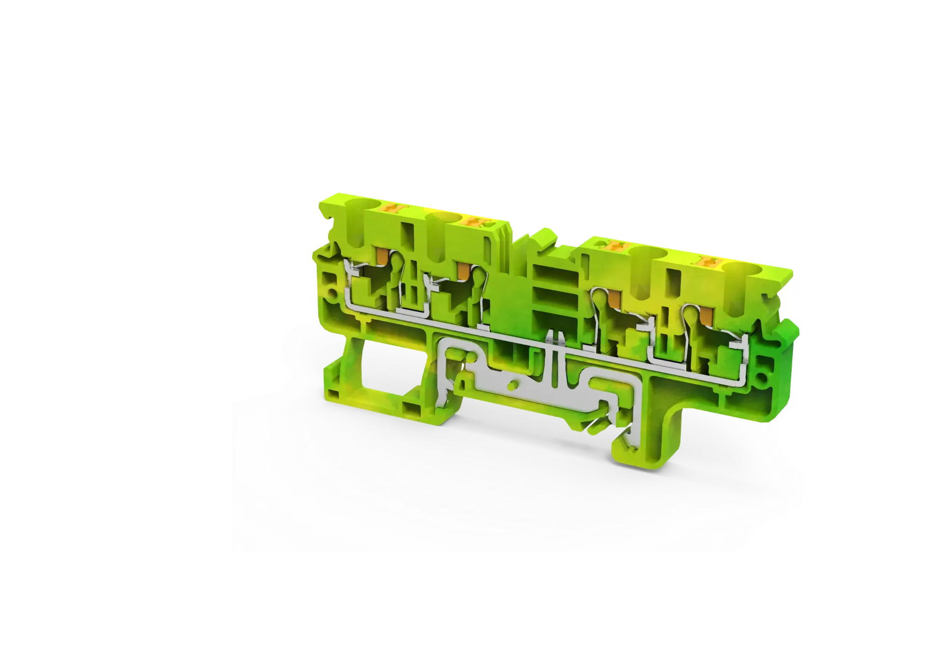 [CPG4/4] CPG4/4 - 4 mm² Push-In Multiple Connection Ground Terminal Block with 4 connection points.