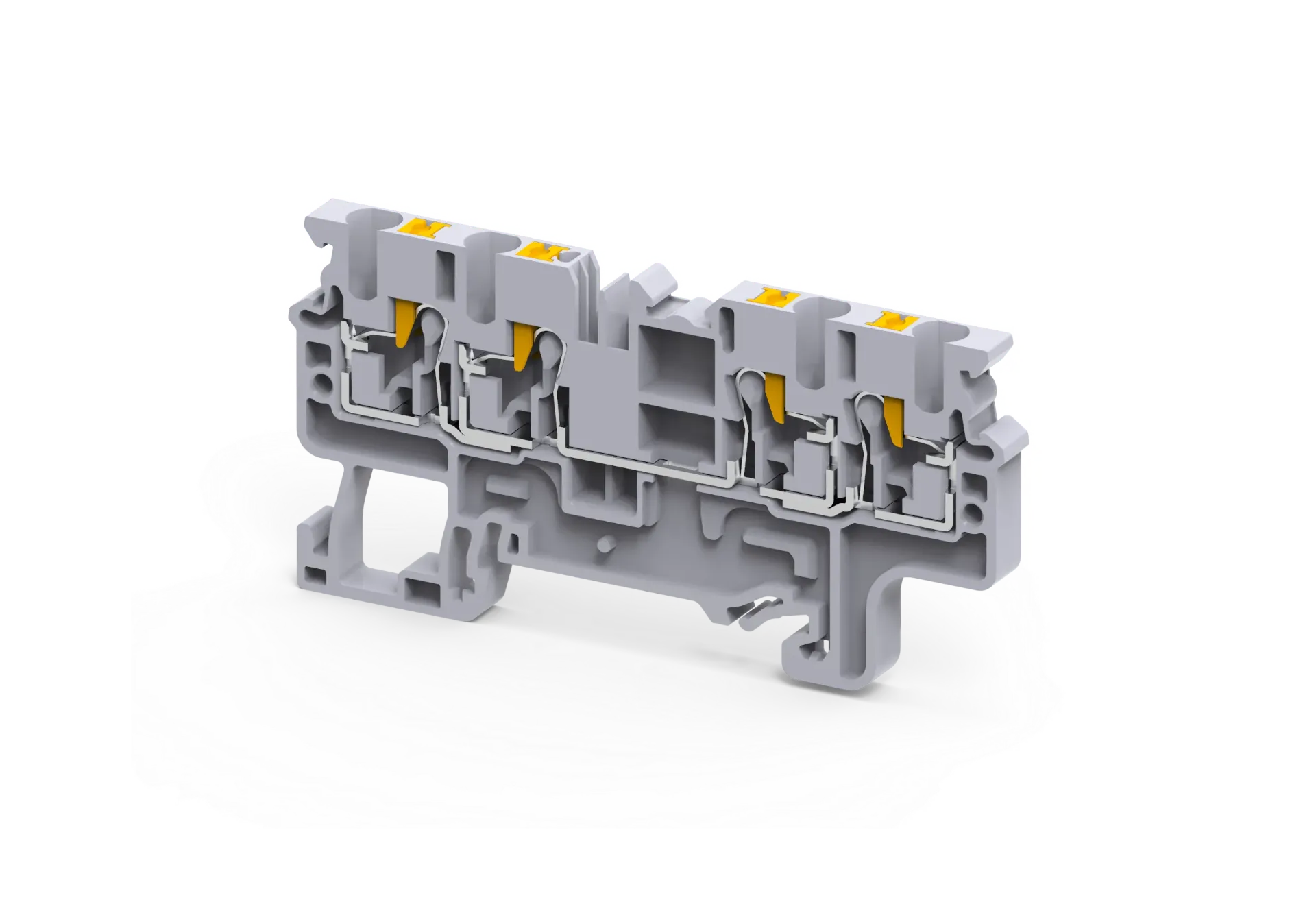 CP2.5/4 - 2.5 mm² Push-In Multiple Connection Terminal Block with 4 connection points
