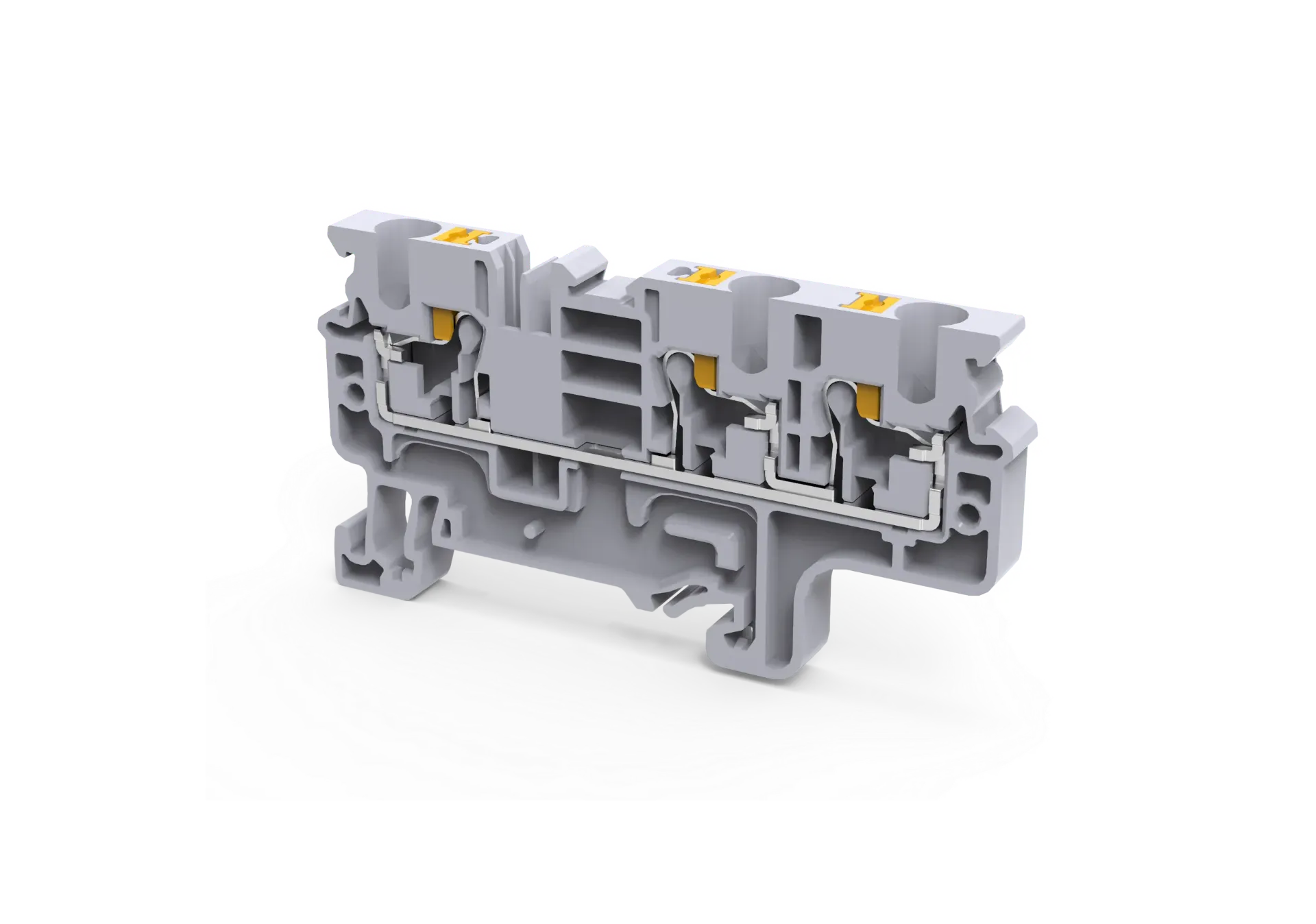 CP4/3 - 4 mm² Push-In Multiple Connection Terminal Block with 3 connection points