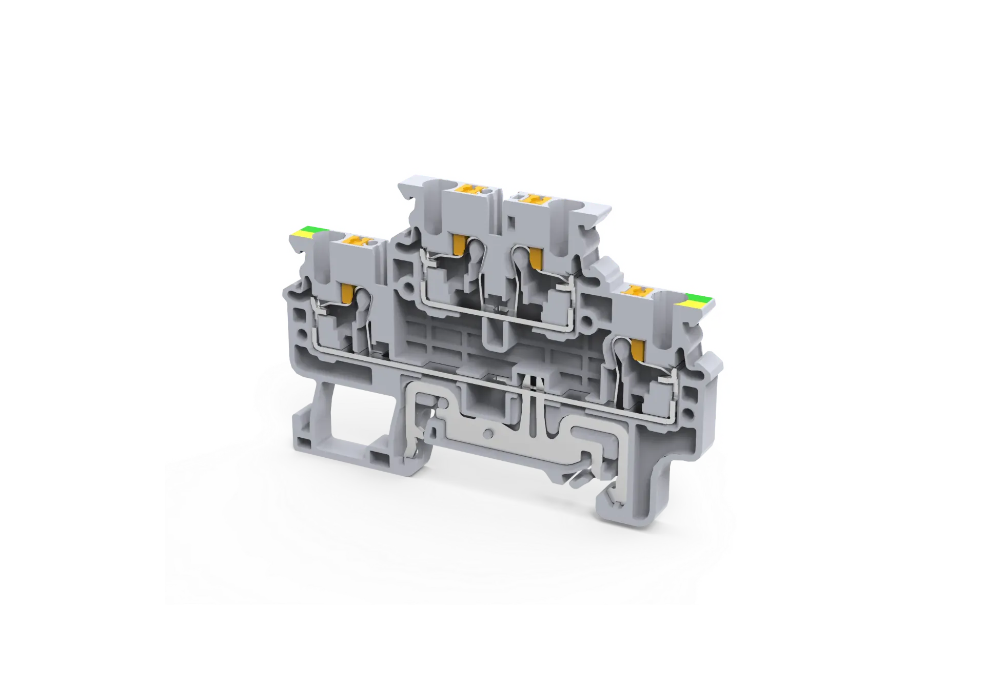 CPDLG2.5 - 2.5 mm² Push-In Connection Double Level Terminal Block with Ground Connection