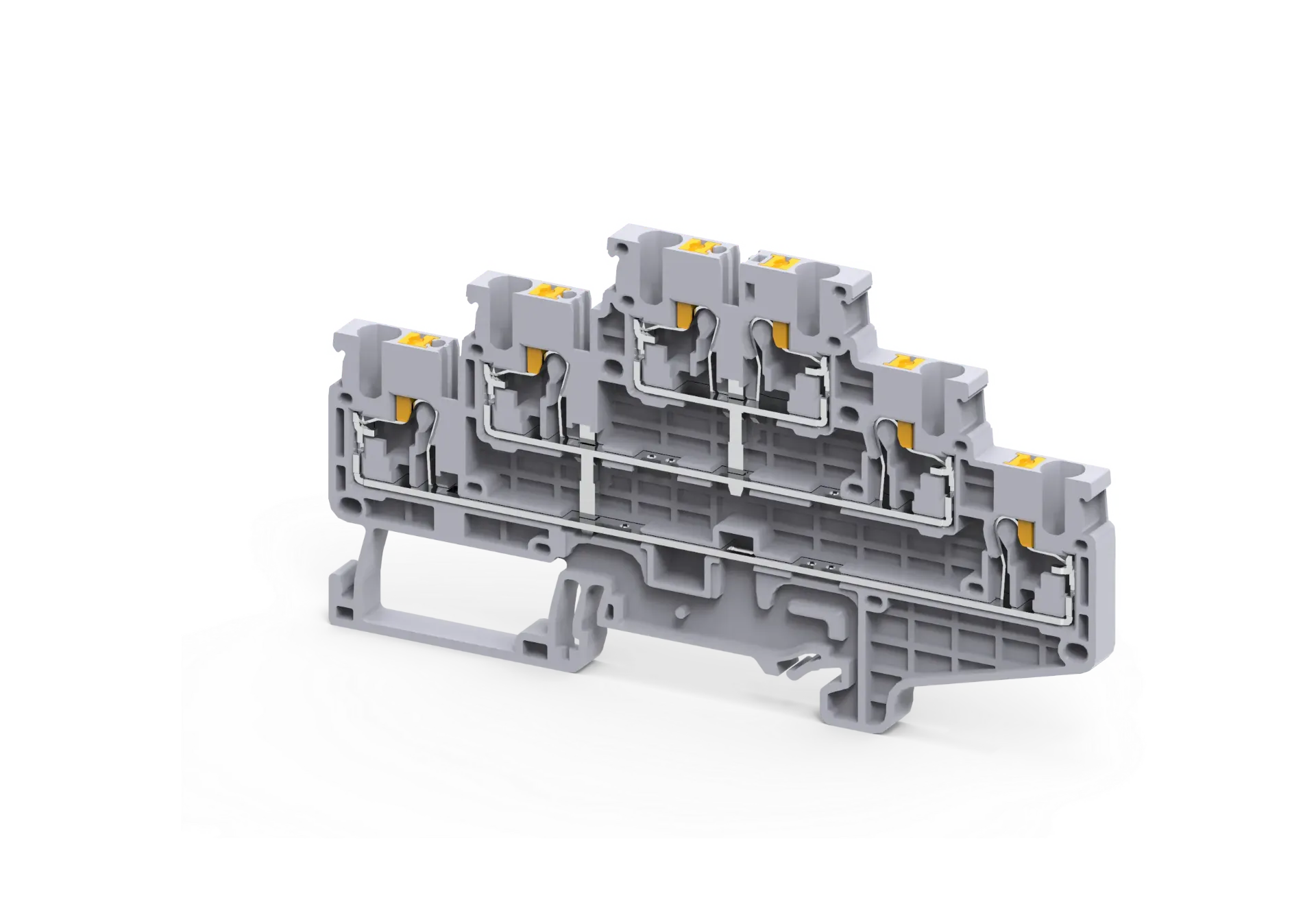 CPTL2.5(I.S) - 2.5 mm² Push-In Connection Triple Level Internally Shorted Terminal Block