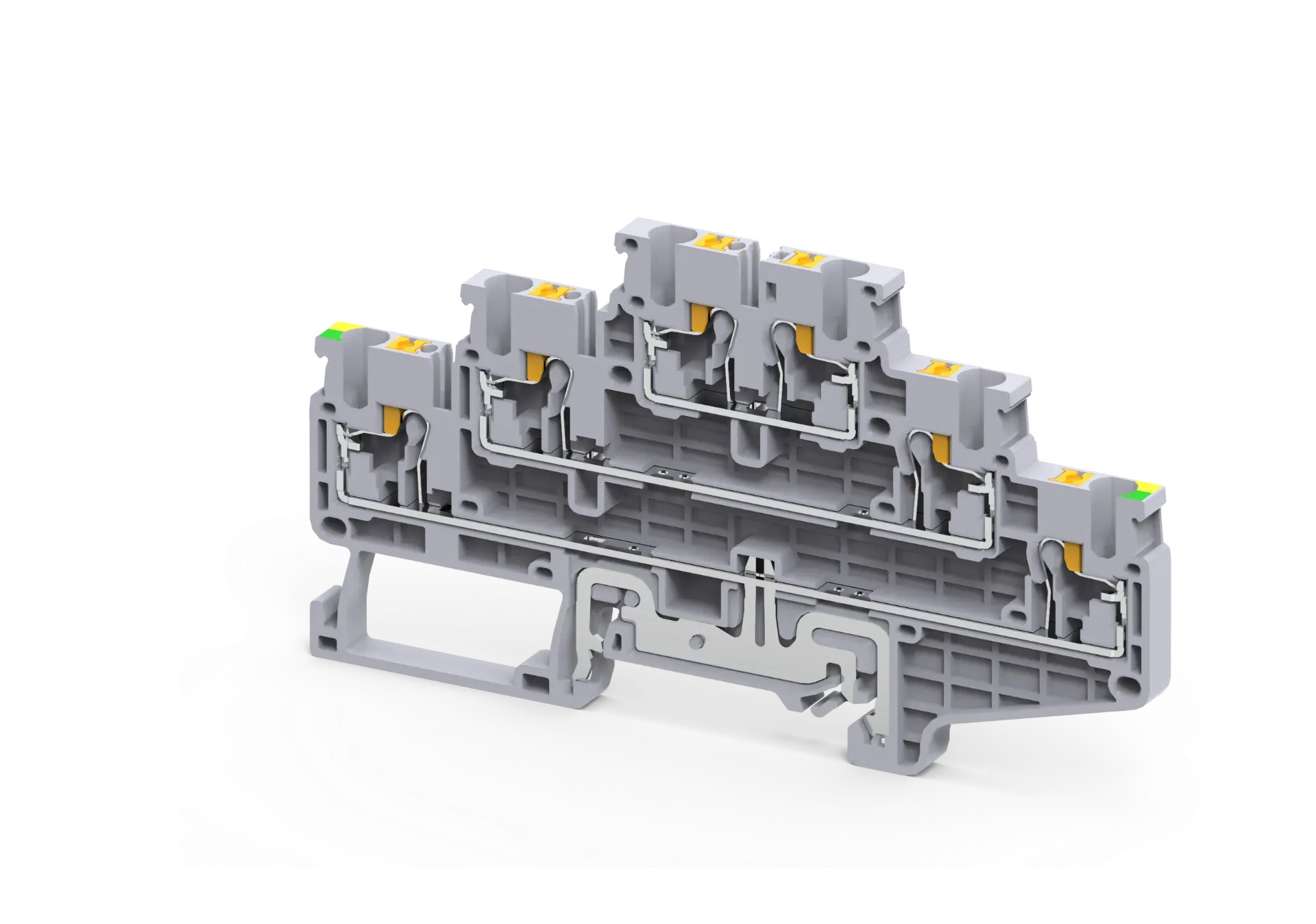[CPTLG2.5] CPTLG2.5 - 2.5 mm² Push-In Connection Triple Level Terminal Block with Ground Connection