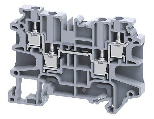 CY4/4 - 4 mm² Screw Clamp Multiple Connection Terminal Block with 4 connection points