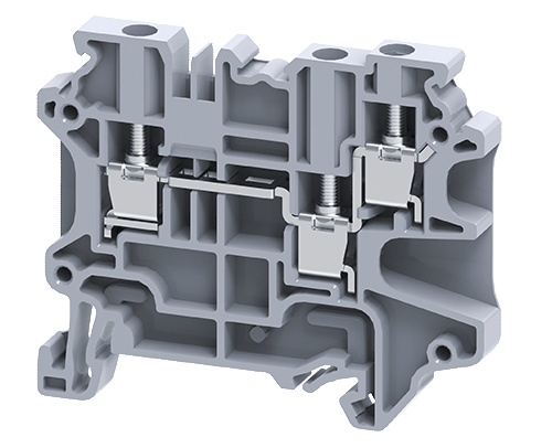 CY4/3 - 4 mm² Screw Clamp Multiple Connection Terminal Block with 3 connection points