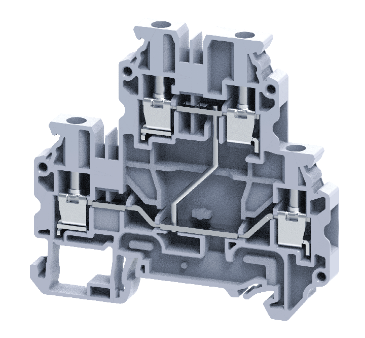 CYDL4(I.S)- 4 mm² Screw Clamp Double Level Internally Shorted Terminal Block