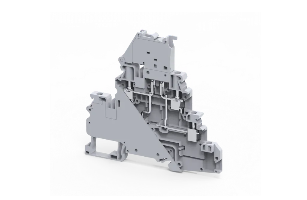 [CYDLF4L6] CYDLF4L6 - 60V 4 mm² Screw Clamp Screw Clamp Double Level Fuse Terminal Block with 6-60V LED Indication